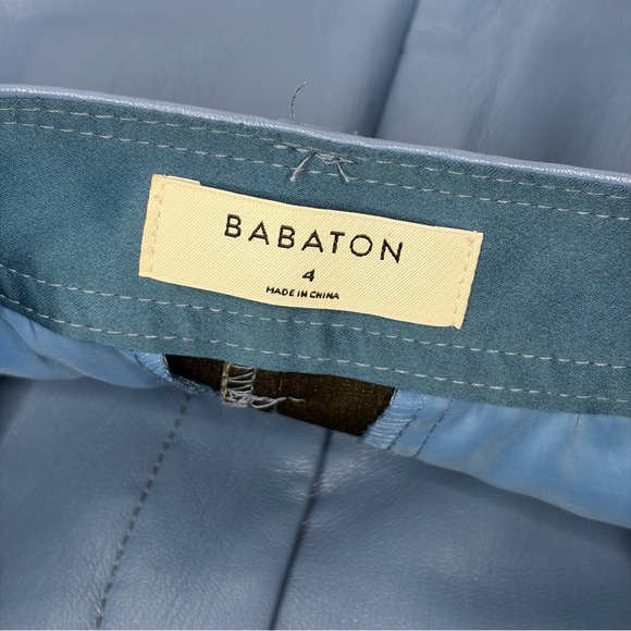 Babaton By Aritzia Vegan Leather Blue Shorts - Picture 4 of 8